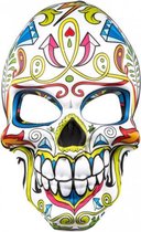 gezichtsmasker Day of the Dead polyester wit one-size