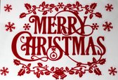 raamsticker Merry Christmas 29,5 x 40 cm PVC rood/wit