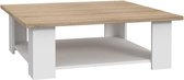 PILVI Salontafel - Wit en sonoma eiken - L 90 x D 90 x H 31 cm