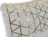 Kussen DKD Home Decor S3027425 Veren Gouden Polyester Katoen Aluminium Wit Geometrisch (45 x 15 x 45 cm) (2 Stuks)