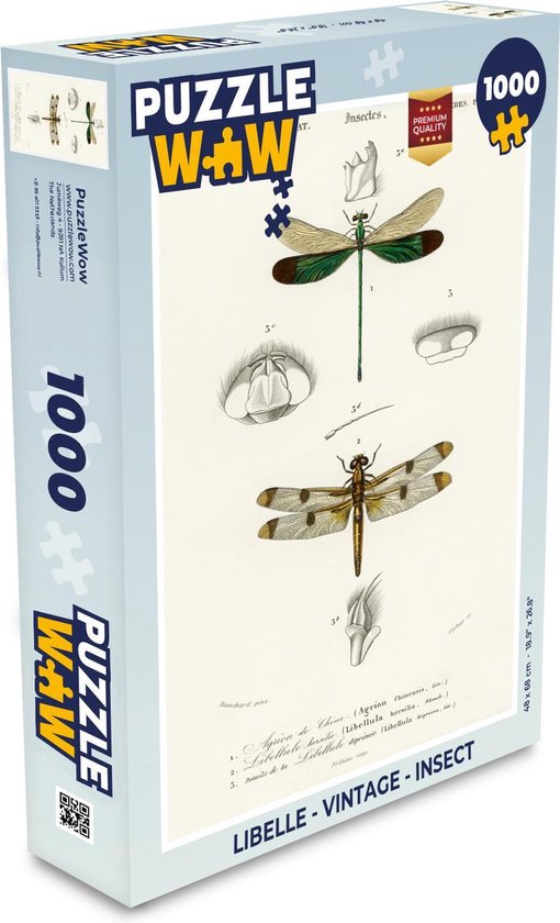 heet morfine hoofdkussen Puzzel Libelle - Vintage - Insect - Legpuzzel - Puzzel 1000 stukjes  volwassenen | bol.com
