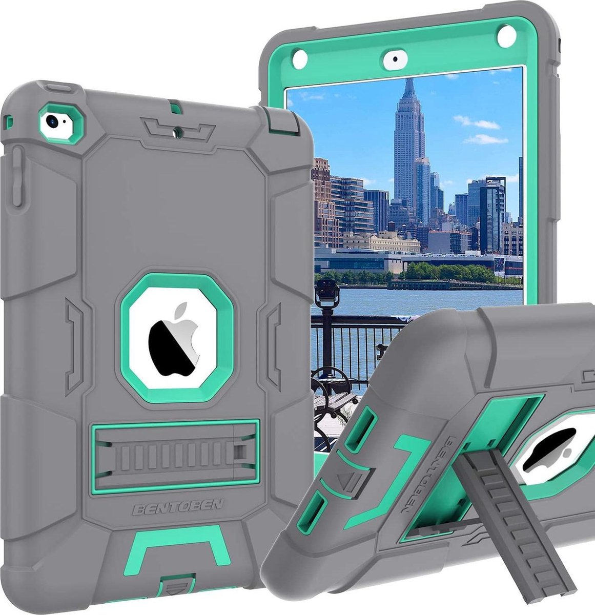 Shock Proof Standcase Hoes Geschikt voor: iPad Mini 4 / 5 - Grijs