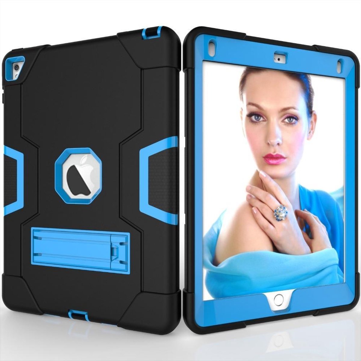 Shock Proof Standcase Hoes Geschikt voor: iPad 2018 (6e Generatie) - 9.7 inch - Blauw