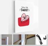 Valentines day vector card set with hearts and love romantic messages in red, grey and white colours - Modern Art Canvas - Vertical - 1866586480 - 115*75 Vertical