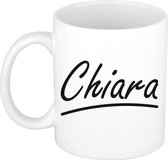 Chiara naam cadeau mok / beker sierlijke letters - Cadeau collega/ moederdag/ verjaardag of persoonlijke voornaam mok werknemers