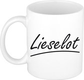 Lieselot naam cadeau mok / beker sierlijke letters - Cadeau collega/ moederdag/ verjaardag of persoonlijke voornaam mok werknemers