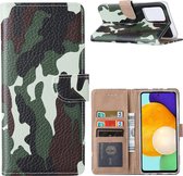 Fonu Boekmodel hoesje Camouflage Samsung A52s - A52