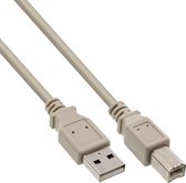 USB naar USB-B kabel - USB2.0 - tot 2A / beige - 0,50 meter