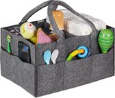 Bol.com Relaxdays luiertas baby - 11 vakken - uitneembare schotjes - draagbare verzorgingstas - donkergrijs - donkergrijs aanbieding