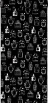 ESTAhome behang parfum flesjes zwart en wit - 128827 - 0.53 x 10.05 m