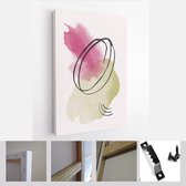 Teal and Peach Abstract Watercolor Compositions. Set of soft color painting wall art for house decoration or invitations - Modern Art Canvas - Vertical - 1965185275 - 40-30 Vertica