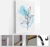 Blue and Gold Abstract Watercolor Compositions. Set of soft color painting wall art for house decoration or invitations - Modern Art Canvas - Vertical - 1965185254 - 115*75 Vertica