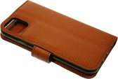 Made-NL Handgemaakte Samsung Galaxy S21 book case robuuste bruin reptiel motive leer hoesje