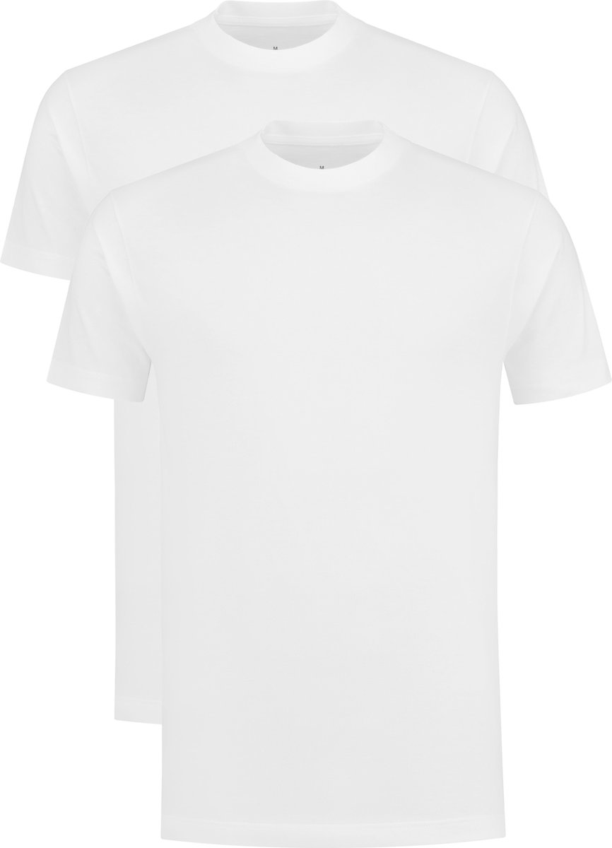 VENT wijd model T-shirt O-hals (2-pack) - wit - Maat XXXL