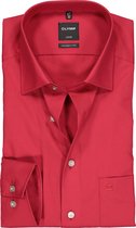 OLYMP Luxor modern fit overhemd - rood - Strijkvrij - Boordmaat: 38