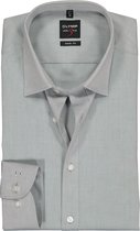 OLYMP Level 5 body fit overhemd - mouwlengte 7 - grijs - Strijkvriendelijk - Boordmaat: 46