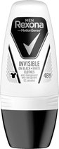 Rexona Invisible Black + White 50 ml Mannen Rollerdeodorant