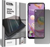 dipos I Privacy-Beschermfolie mat compatibel met LG Q70 Privacy-Folie screen-protector Privacy-Filter (expres kleiner dan het glas omdat het gebogen is)