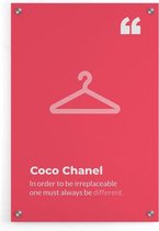 Walljar - Coco Chanel poster - Muurdecoratie - Plexiglas schilderij