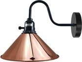 Retro Lights - Wandlamp - Metalen kap - voor binnen - industrieel - 1xE27 - Rosé Goud- Vintage Licht - Edison Bulb - Wandlampen lampenkappen