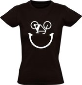 Fiets Smile Dames t-shirt | wielrennen | wielrenfiets | mountainbike | fietsen | tour de france | Zwart