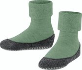 Cosyshoe Slofsokken voor meisjes en jongens comfortabel warm winter antislip ondoorzichtig zacht mid-rise met vilten zool zonder motief met noppen Merinowol Groen Kinderen sokken -