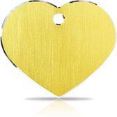 Hondenkeldertje - Dierenpenning | Hi-Line Heart - Large - Gold | 38x32mm | tweezijdig graveren | Kwaliteitsproduct