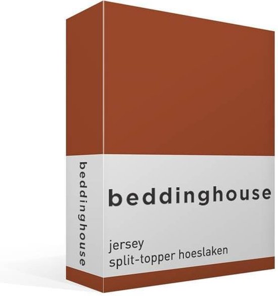 Beddinghouse Jersey - Splittopper Hoeslaken - 200x200/210/220 - Steenrood