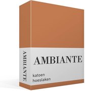 Ambiante Cotton Uni - Hoeslaken - Tweepersoons - 140x200 cm - Orange