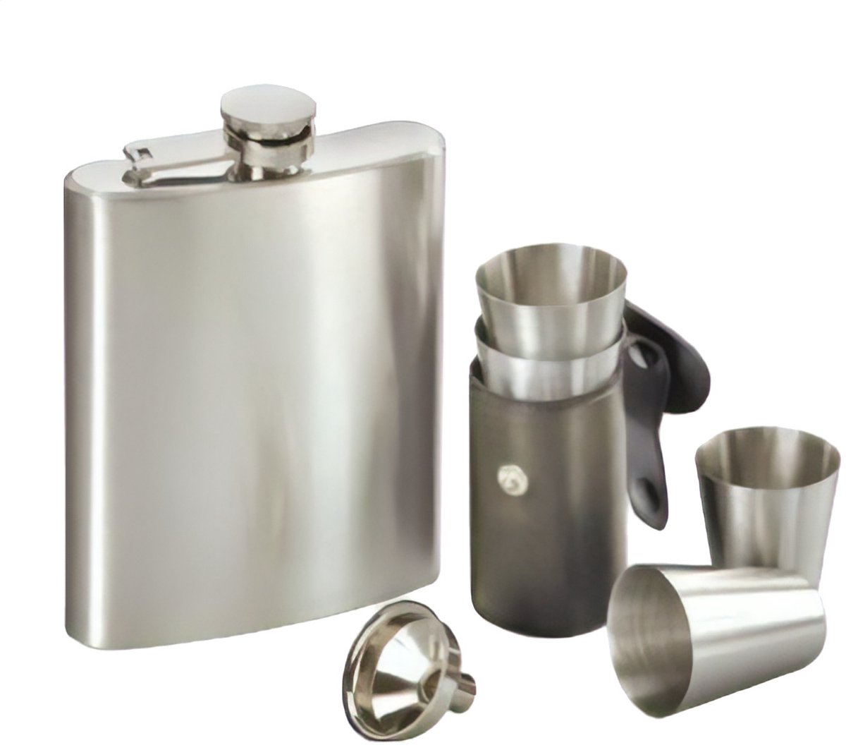 RVS Heupfles set - 7 delig