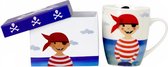 Ziegfeld Mok Piraat Paul Junior Porselein Wit/rood/blauw
