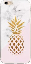 Hidzo telefoonhoesje - Ananas - Marmer, roze, goud - Silicone - IPhone X
