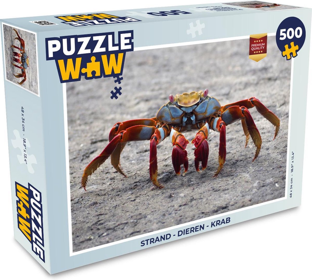 Afbeelding van product PuzzleWow  Puzzel Strand - Dieren - Krab - Legpuzzel - Puzzel 500 stukjes