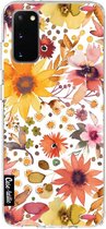 Casetastic Samsung Galaxy S20 4G/5G Hoesje - Softcover Hoesje met Design - Flowers Gold Print