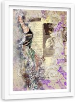 Foto in frame , Abstracte Vrouw in badpak , 80x120cm ,  Multikleur , wanddecoratie , Premium print