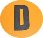 Magazijn vloersticker   -  Ø 19 cm   -  geel / zwart   -  Letter D