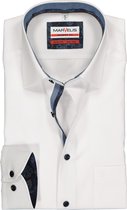MARVELIS modern fit overhemd - wit  (contrast) - Strijkvrij - Boordmaat: 39