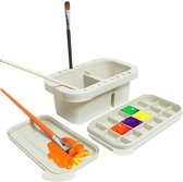 Schilderspalet - Zinaps Brush Cleaner Brush-wasmachine met borstelhouder Meng palet en watertrog voor binnen- en buitenschildering (WK 02128)