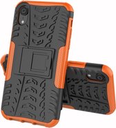 GadgetBay Hybride standaard case shockproof hoesje iPhone X XS - Oranje