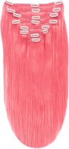 Remy Human Hair extensions Double Weft straight 24 - roze Pink#