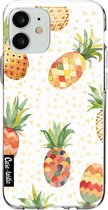 Casetastic Apple iPhone 12 Mini Hoesje - Softcover Hoesje met Design - Pineapples Orange Green Print