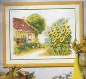 Vervaco Zonnebloemen en huisje borduren (pakket)