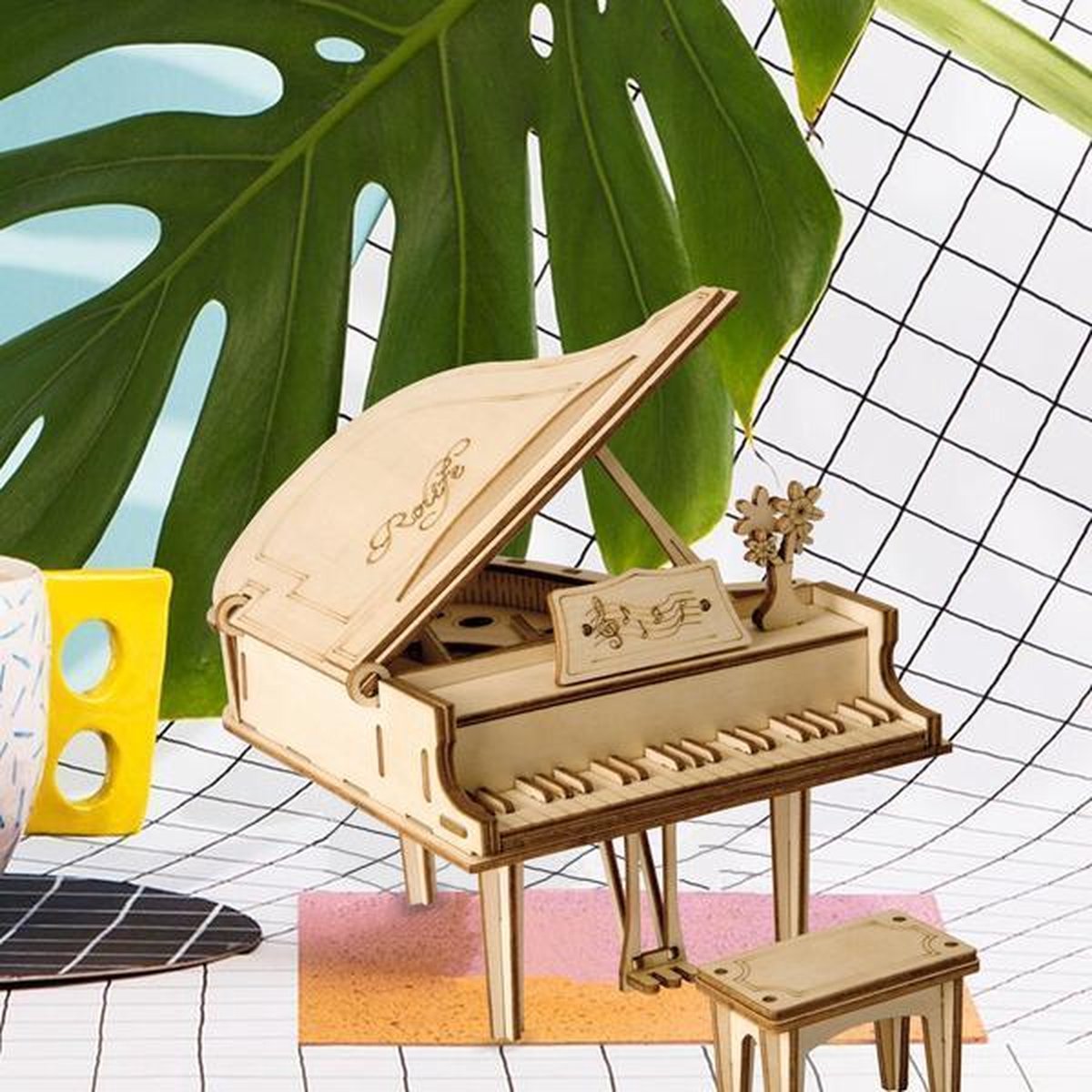 Robotime 3D Houten Puzzel Muziekinstrument Grand Piano, TG402 - Overig — afbeelding 8