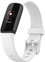Siliconen Smartwatch bandje - Geschikt voor Fitbit Luxe siliconen bandje - wit - Strap-it Horlogeband / Polsband / Armband - Maat: Maat S