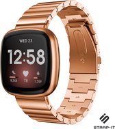 Strap-it Metalen smartwatch bandje - geschikt voor Fitbit Versa 3 / Fitbit Sense - rosé goud