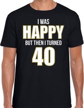Verjaardag t-shirt 40 jaar - happy 40 - zwart - heren - veertig jaar cadeau shirt S