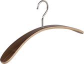 De Kledinghanger Gigant - 4 x Garderobehanger Wave beukenhout met walnoten fineer, 45 cm