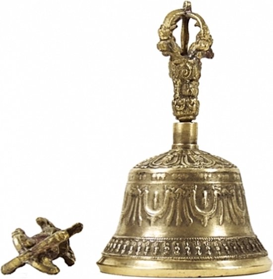 Bel en Dorje - Brons - 14 cm - Tibetaanse Bel met Dorje