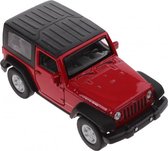 schaalmodel Jeep Wrangler Rubicon 1:34 rood 11 cm