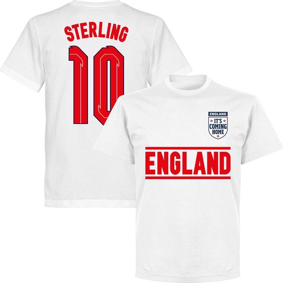 Engeland Sterling 10 Team T-Shirt - Wit - 4XL